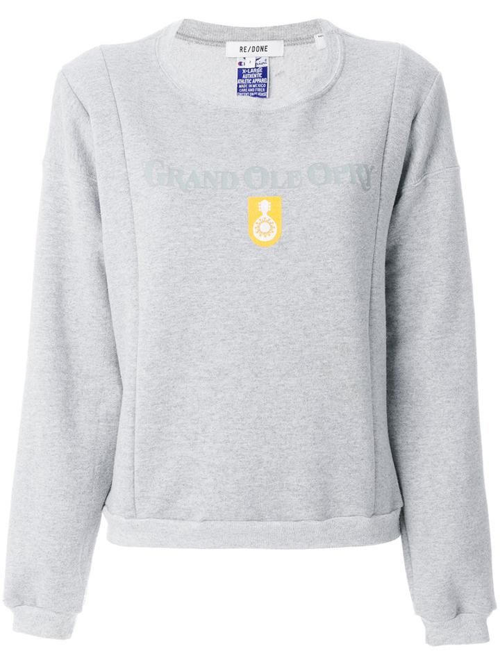 Re/done - Printed Sweatshirt - Women - Cotton/polyester - 2, Grey, Cotton/polyester