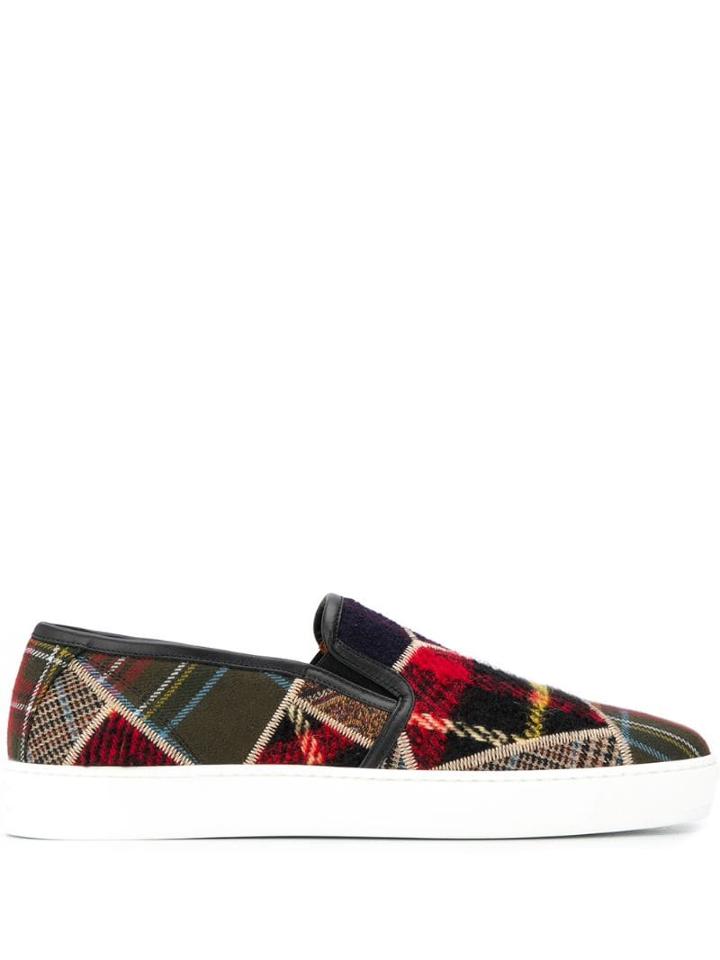 Etro Slip-on Patchwork Sneakers - Red