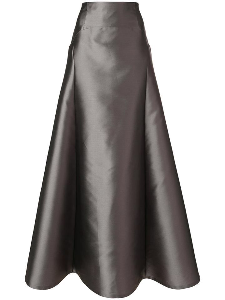 Alberta Ferretti Full High Waisted Skirt - Grey