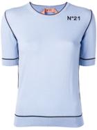 No21 Embroidered Logo Knitted Top - Blue