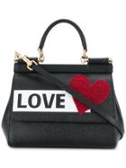 Dolce & Gabbana Small Sicily Love Shoulder Bag - Black