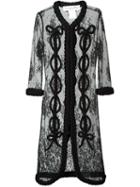 Christian Dior Vintage Lace Tulle Coat, Women's, Size: 36, Black