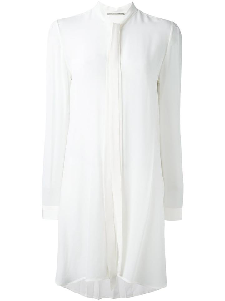 Ermanno Scervino Tie Neck Detail Long Fit Shirt, Women's, Size: 40, White, Silk