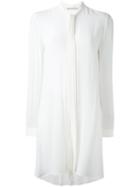 Ermanno Scervino Tie Neck Detail Long Fit Shirt, Women's, Size: 40, White, Silk
