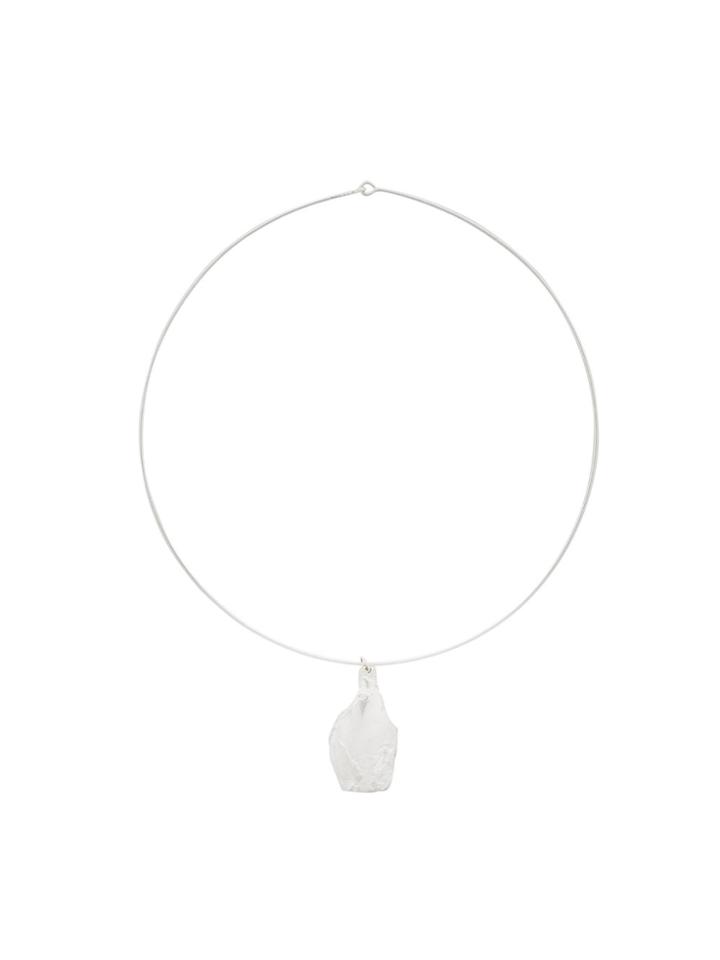 Joseph Crushed Metal Necklace - Metallic