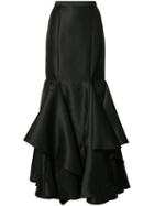 Badgley Mischka Big Pleats Skirt, Women's, Size: 14, Black, Polyester