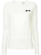 The Upside Arrow Embroidered Sweater - White