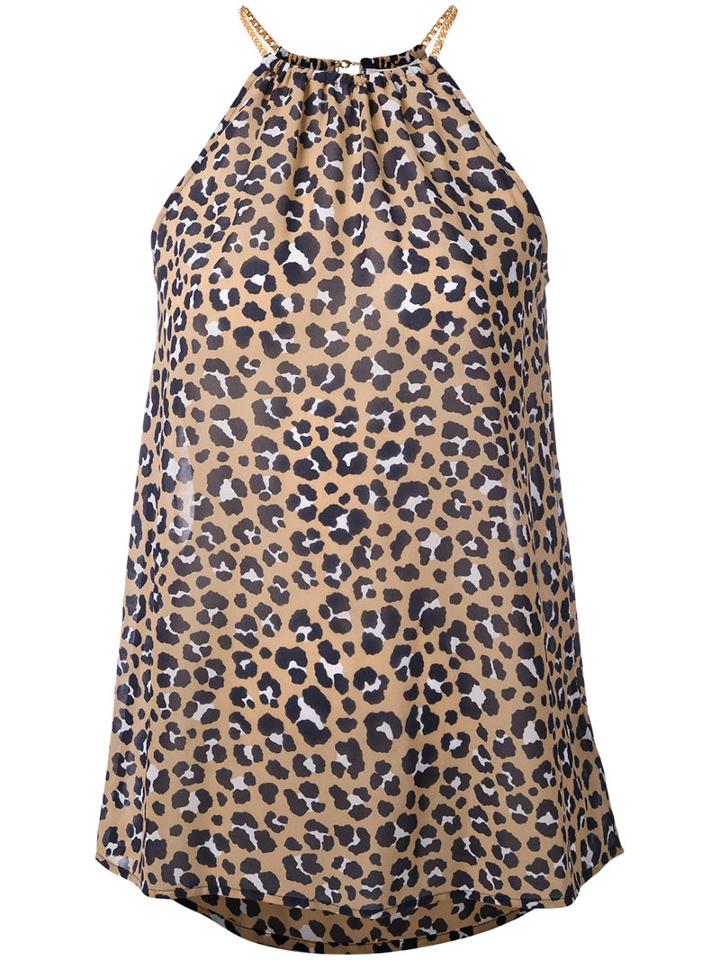 Michael Michael Kors - Lenus Leo Blouse - Women - Polyester - L, Nude/neutrals, Polyester