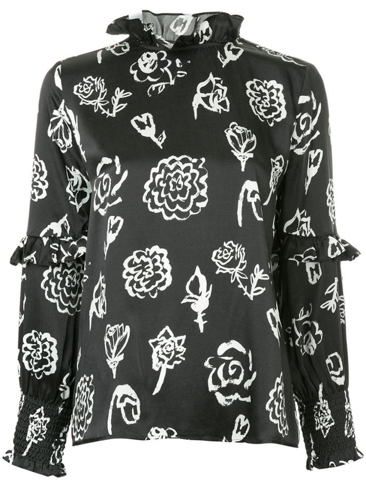 Shrimps Gleeson Floral Frill Blouse - Black