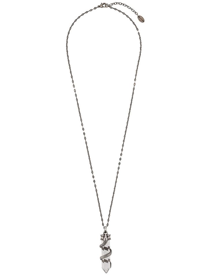 Roberto Cavalli Long Pendant Necklace - Silver