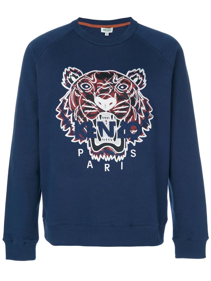 Kenzo - Tiger Sweater - Men - Cotton - M, Blue, Cotton
