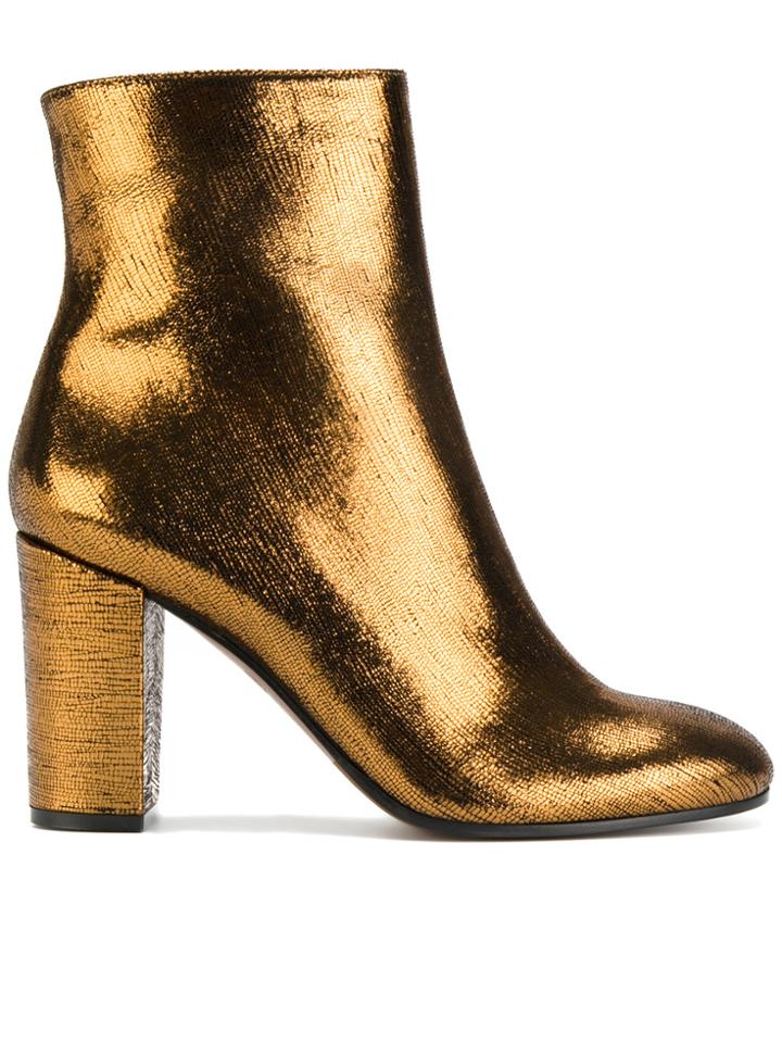 L'autre Chose Zipped Ankle Boots - Metallic