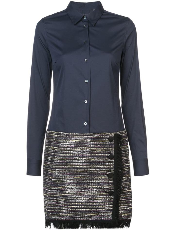 Sara Roka Combined Shirt Dress - Black