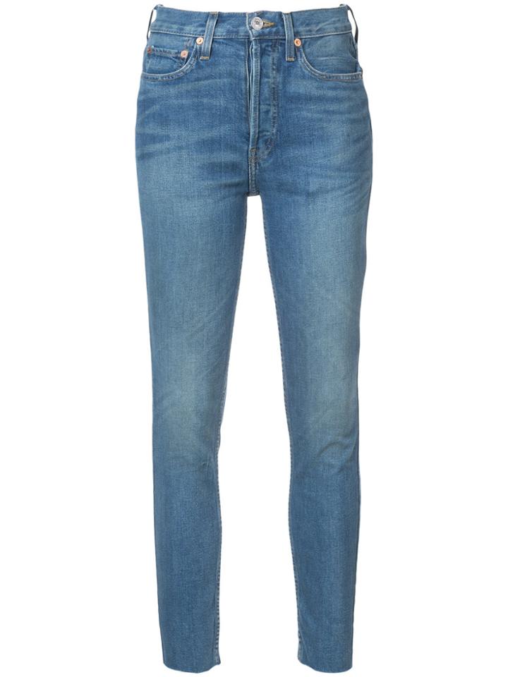 Re/done Stonewashed Skinny Jeans - Blue