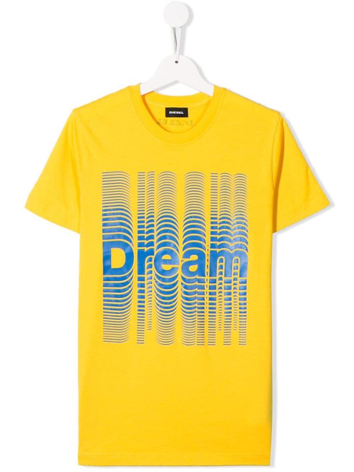 Diesel Kids Graphic Print T-shirt - Yellow