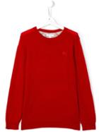 Burberry Kids Checked Elbow Patch Jumper, Boy's, Size: 14 Yrs, Red