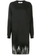 Msgm Fringed Sweater Dress - Black