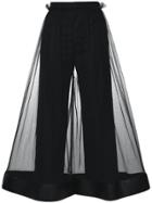 Comme Des Garçons Noir Kei Ninomiya Flared Sheer Trousers - Black