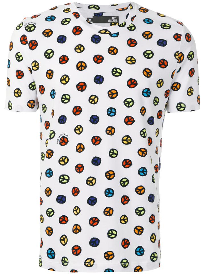 Love Moschino Peace Sign T-shirt - White