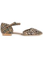 Santoni Woven Ankle Strap Pumps - Multicolour