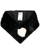 Moncler Logo Detail Fur Stole - Black