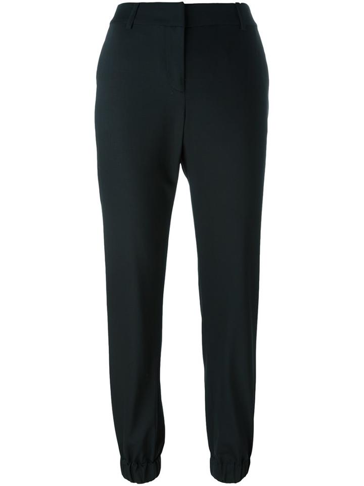 Michael Michael Kors Gathered Ankle Trousers, Women's, Size: 2, Black, Spandex/elastane/wool