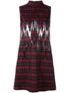 Giamba Checked Dress, Women's, Size: 40, Red, Polyester/spandex/elastane/virgin Wool
