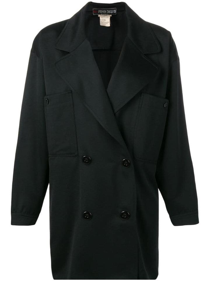 Fendi Pre-owned Double Breasted Coat - Black