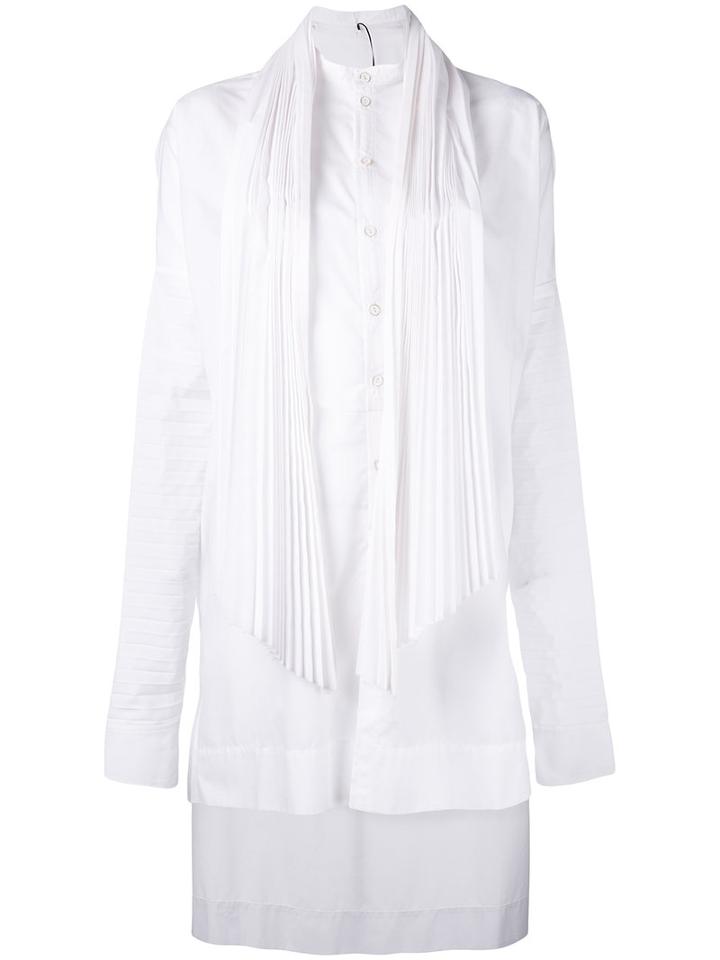 Masnada - Pleated High Low Dress - Women - Polyester/cotton - 42, White, Polyester/cotton