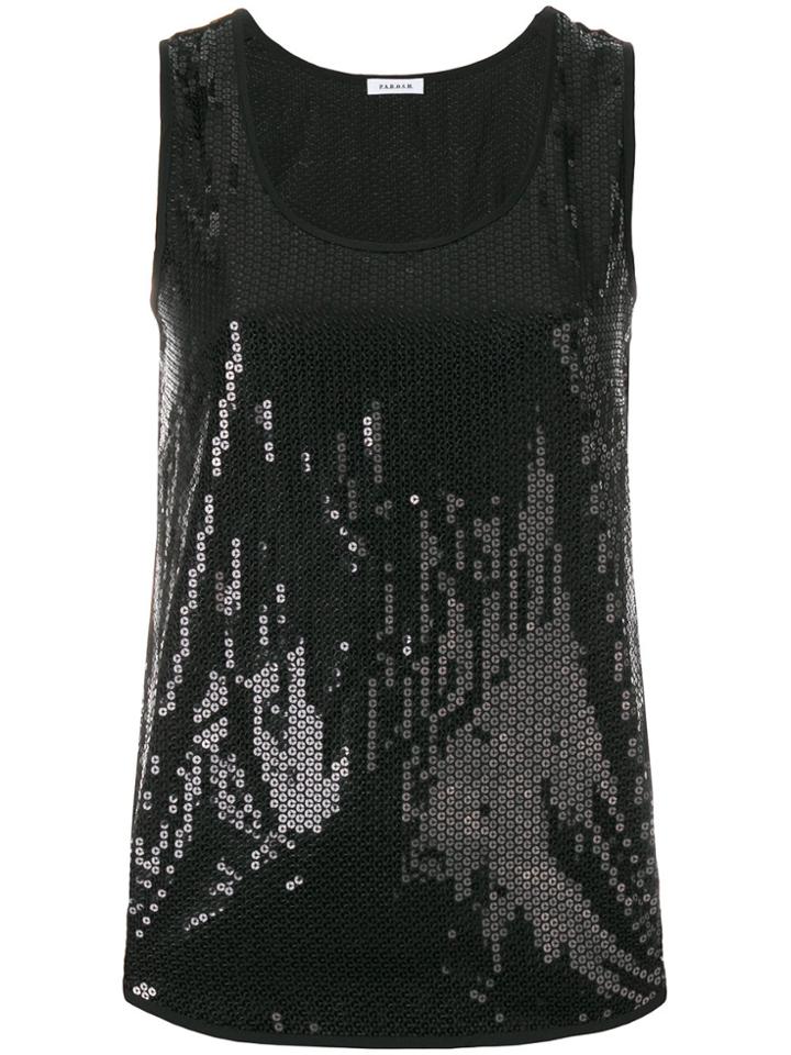 P.a.r.o.s.h. Sequin Vest Top - Black