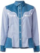 Sacai Western-style Shirt, Women's, Size: 1, Blue, Cotton/linen/flax/polyester/polyurethane