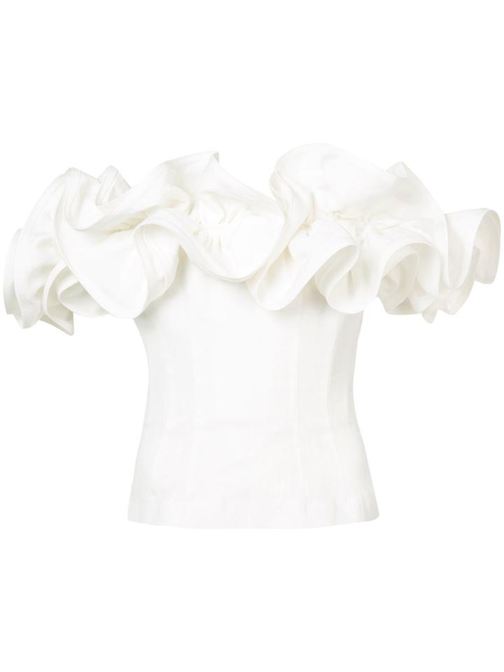 Brock Collection - Theresa Top - Women - Linen/flax/nylon/polyester/spandex/elastane - 4, White, Linen/flax/nylon/polyester/spandex/elastane