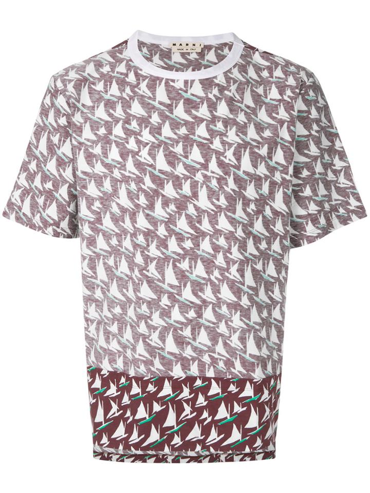 Marni Yacht Print T-shirt - Brown