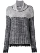 Liu Jo Patterned Turtleneck Sweater - Grey