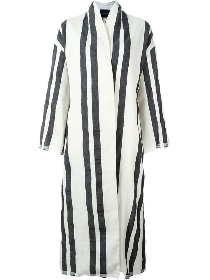 Erika Cavallini 'caban Dilip' Coat, Women's, Size: 46, White, Linen/flax/cotton