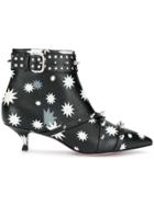 Red Valentino Red(v) Printed Ankle Boots - Black