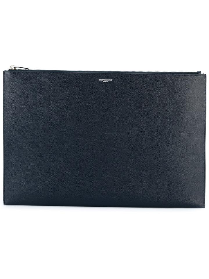 Saint Laurent Classic Paris Zip Fastening Tablet Case - Blue