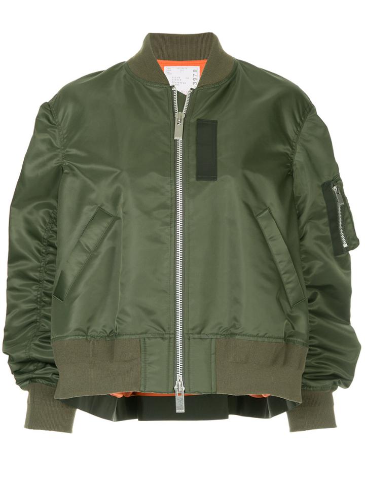 Sacai Zipped Bomber Jacket - Green