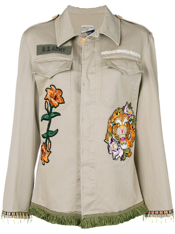 History Repeats Embroidered Tassel Button Jacket - Nude & Neutrals