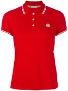 Moncler - Contrast Trim Polo Shirt - Women - Cotton - S, Red, Cotton