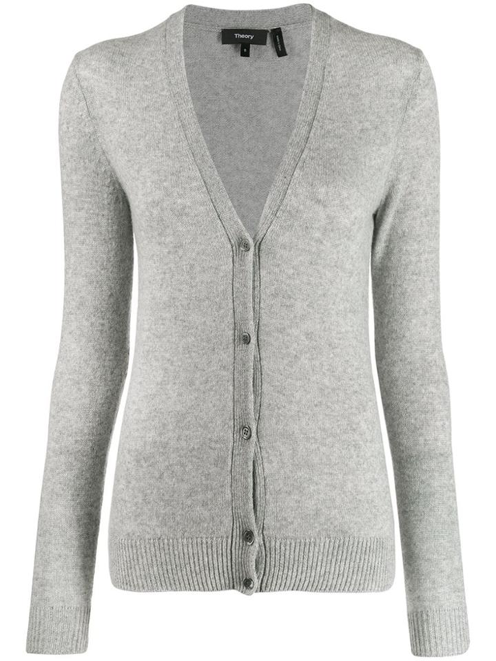Theory Long Sleeve Cardigan - Grey