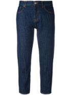 Mm6 Maison Margiela Cropped Tapered Jeans, Women's, Size: 42, Blue, Cotton