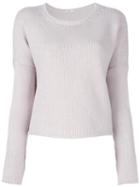 Apuntob Round Neck Jumper, Women's, Size: Large, Grey, Cashmere