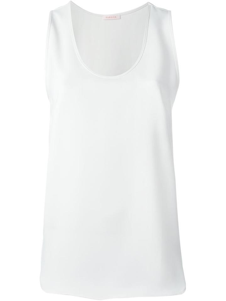 P.a.r.o.s.h. Scoop Neck Tank Top, Women's, Size: Large, White, Polyester