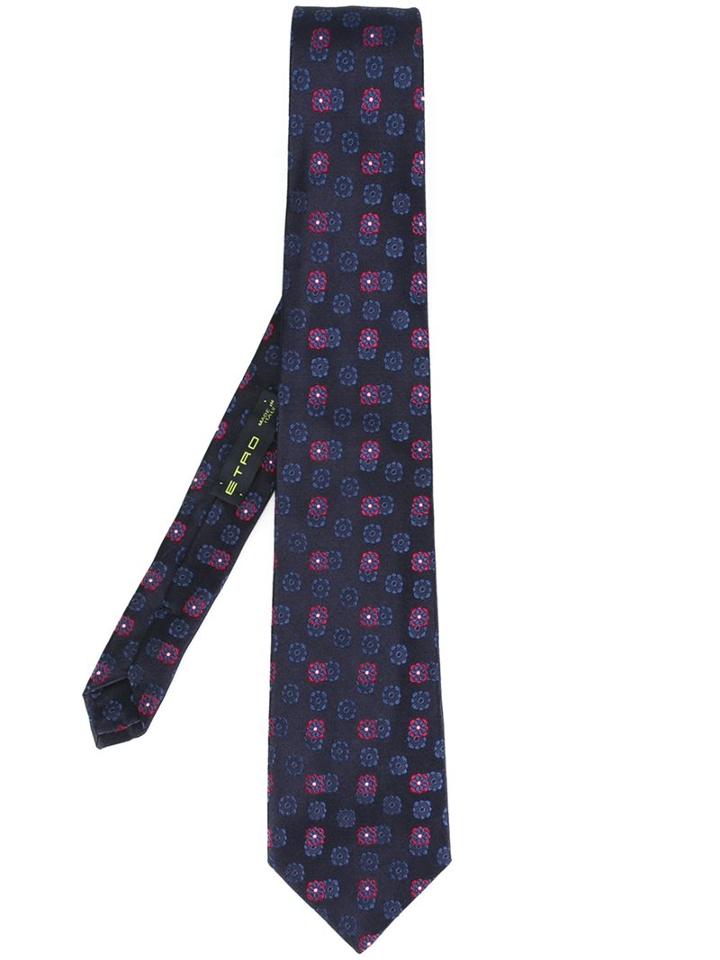 Etro Embroidered Flower Tie