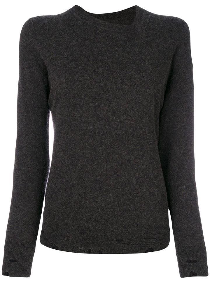 Isabel Marant Étoile - Destroyed Effect Jumper - Women - Cotton/wool - 36, Grey, Cotton/wool