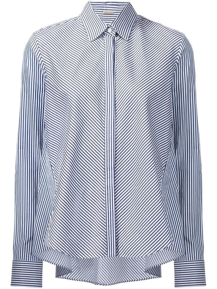 Adam Lippes Trapeze Button Down Shirt, Women's, Size: 6, Blue, Cotton