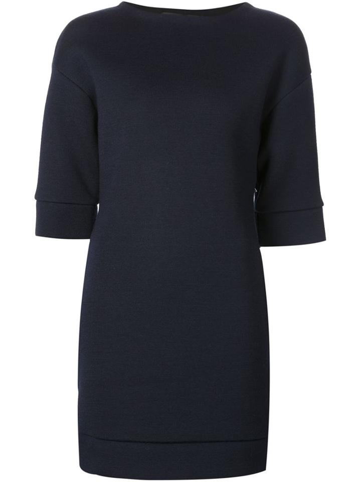 Neil Barrett Mini Sweater Dress, Women's, Size: Medium, Blue, Wool/modal