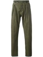 Al Duca D'aosta 1902 - Pleated Yoke Trousers - Men - Cotton/spandex/elastane - 48, Green, Cotton/spandex/elastane