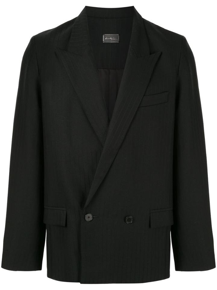 Necessity Sense Double-breasted Blazer - Black